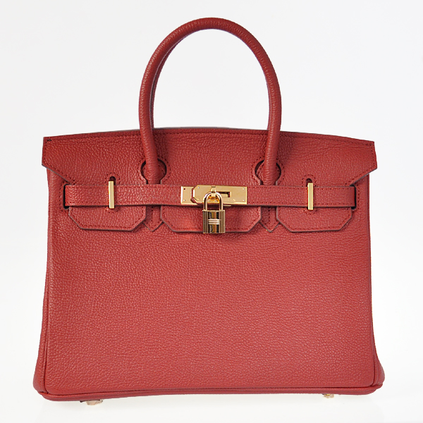 H30BJPRG Hermes Birkin 30cm pelle togo in rosso porpora con Go